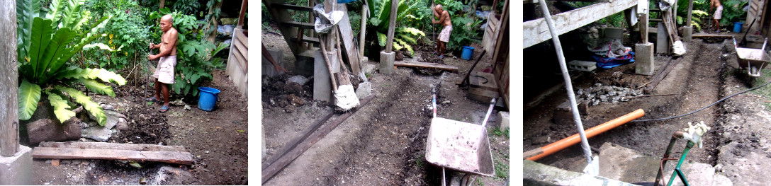 Images of construction of a wetlands to clean domestic
        water