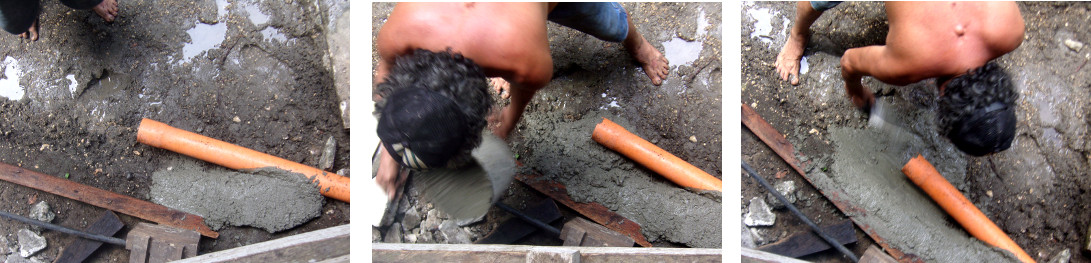 Images of construction of a wetlands to clean domestic
        water