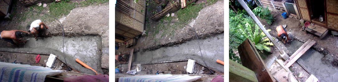 Images of construction of a wetlands to clean domestic
        water