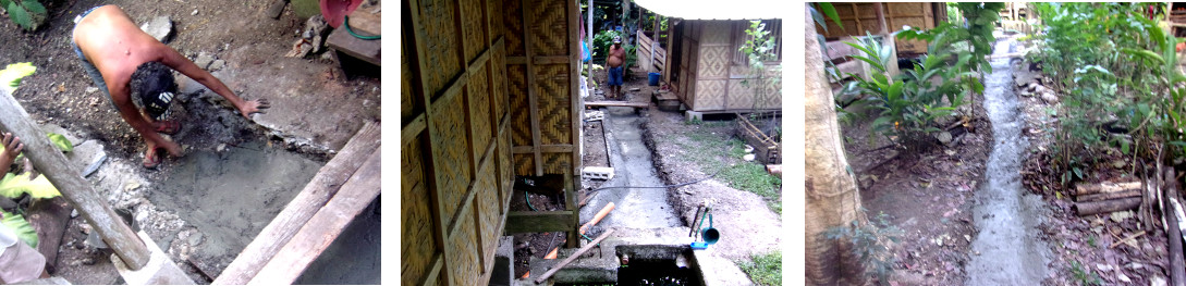 Images of construction of a wetlands to clean domestic
        water