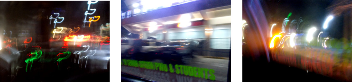 Images of night time taxi trip
