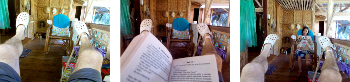 Images of a lazy day in a chair on a
        tropical balcony